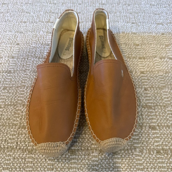 Soludos Espadrilles Camel Brown Leather Summer Platform Slip On Sandal | Size 8 - Picture 4 of 8